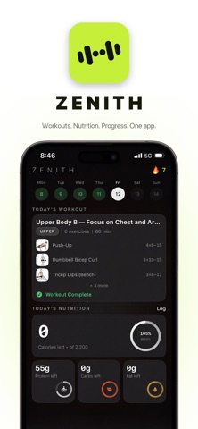 Zenith: AI Workout & Meal Plan Screenshot 1 of 6