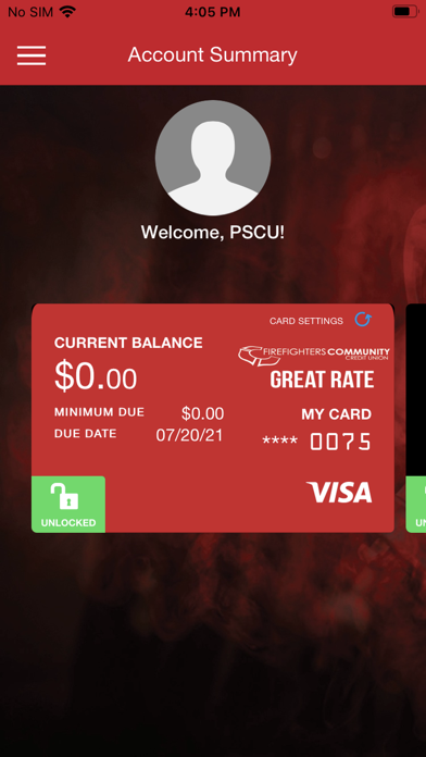 FFCCU Credit Card Screenshot