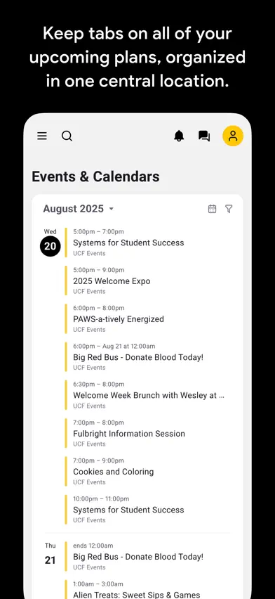myUCF screenshot 2