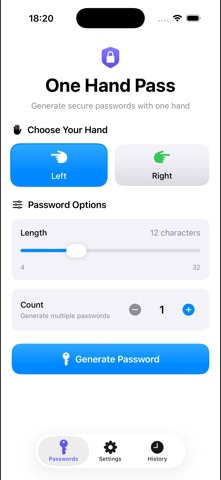 OneHandPass screenshot