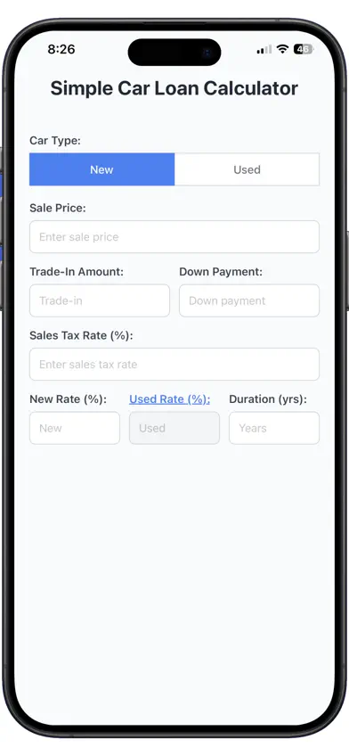 Simple Car Loan Calc screenshot 1