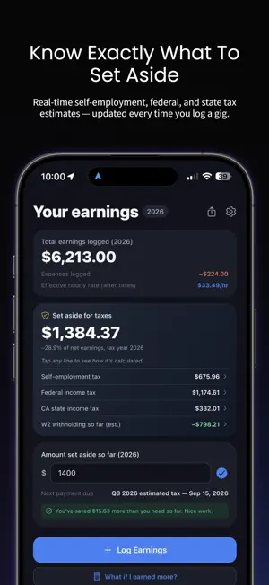 SetAsideTracker: Gig Taxes screenshot 1