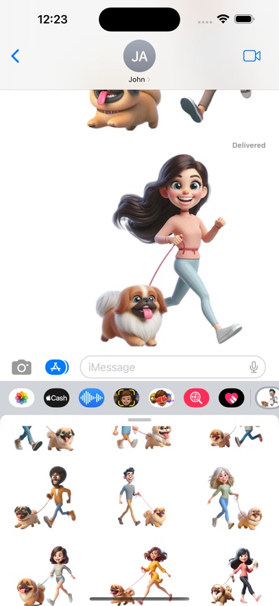 Pekinese Walking Stickers