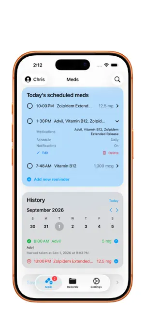 MedTime Medication Tracker screenshot 2