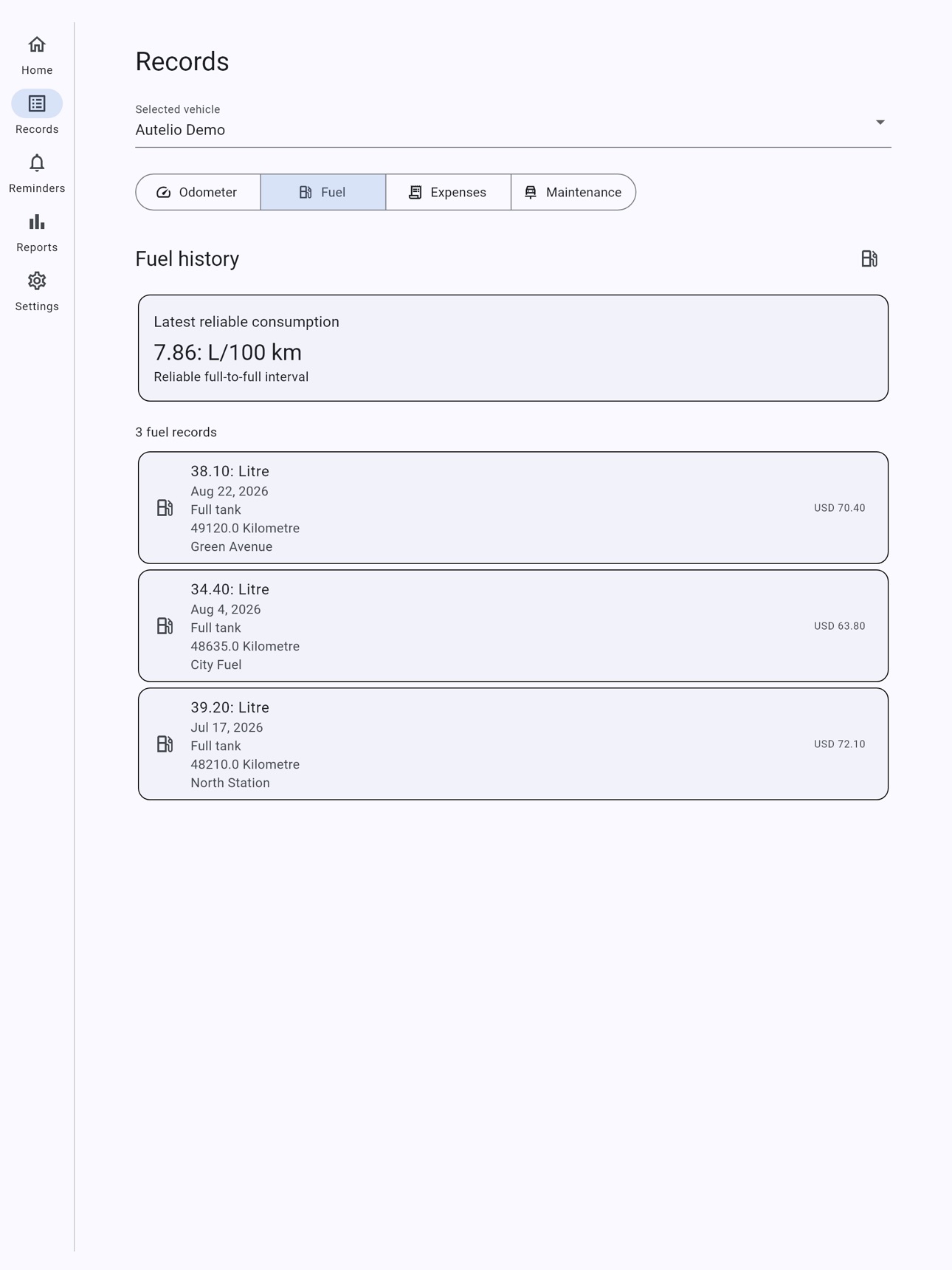 Screenshot 12 of Autelio: Vehicle Log