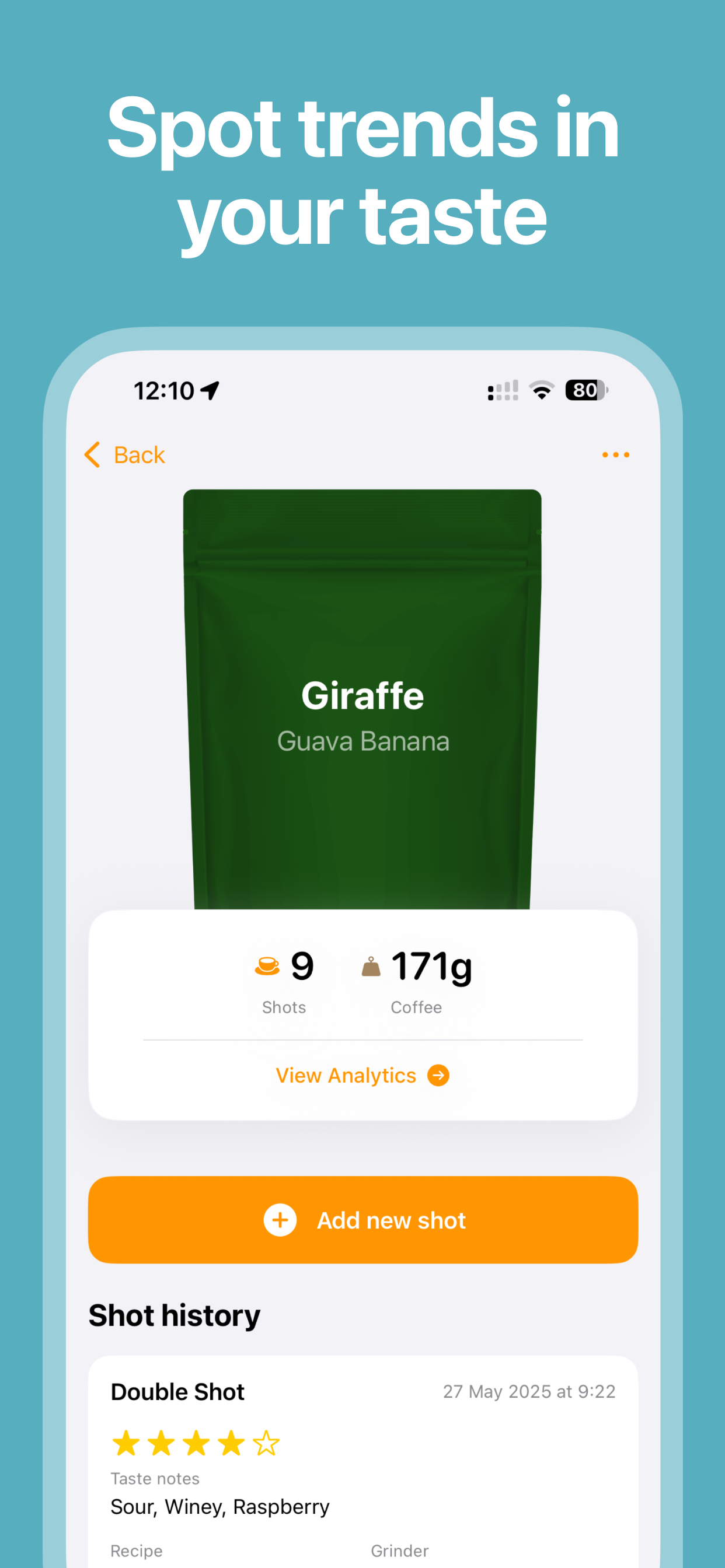 BeanTune: Log your espressos