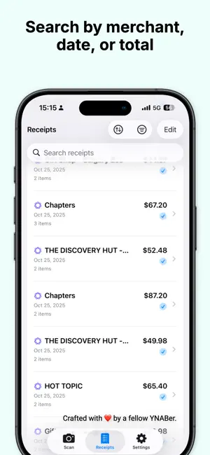 Receipts for YNAB screenshot 4