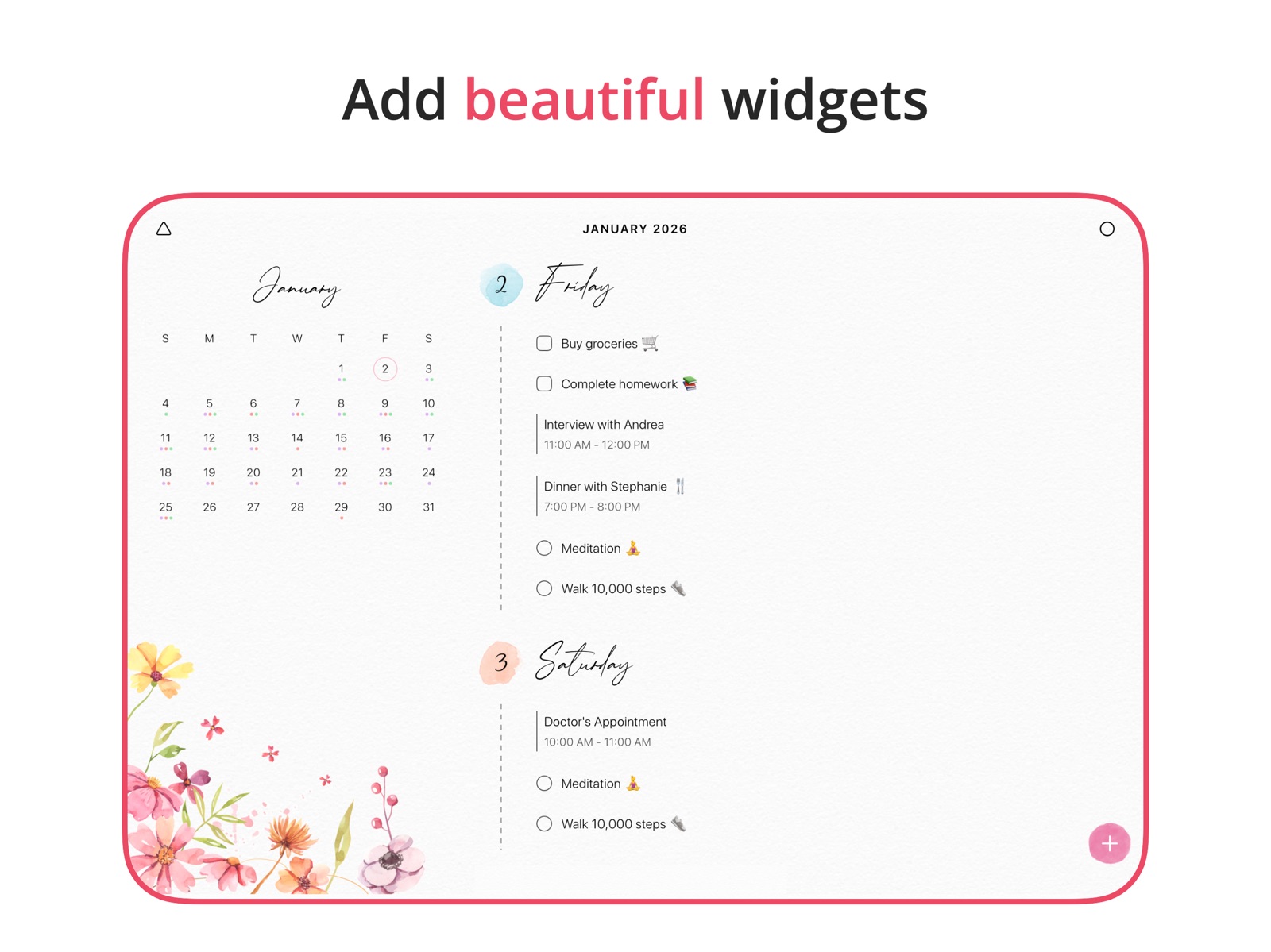2026 Planner & Agenda - Floret ipad screenshot 2