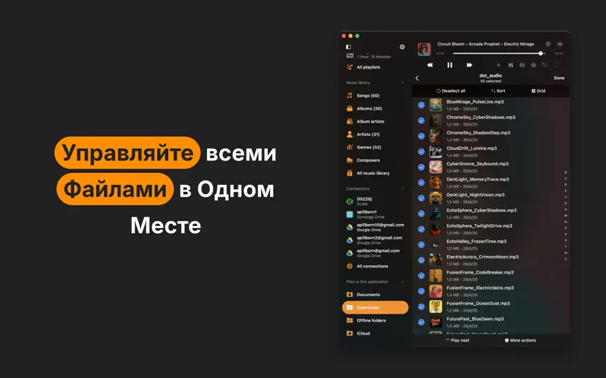 Скриншот Flacbox на iPhone 9