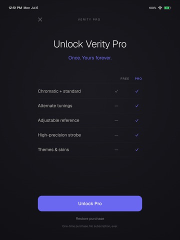 Verity Tuner iPad screenshot