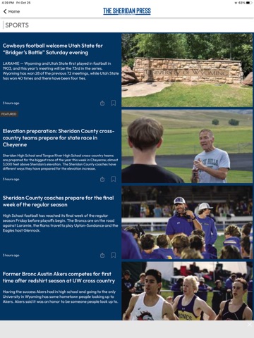 The Sheridan Press iPad screenshot