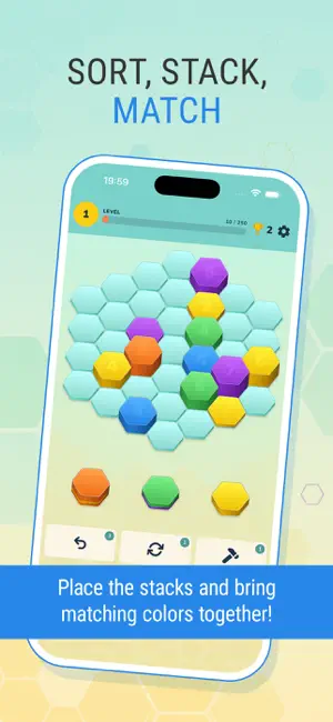 Hexa Sort – Logic Puzzle screenshot 1
