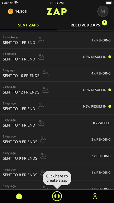 Zap: Anonymous Messaging Game Screenshot
