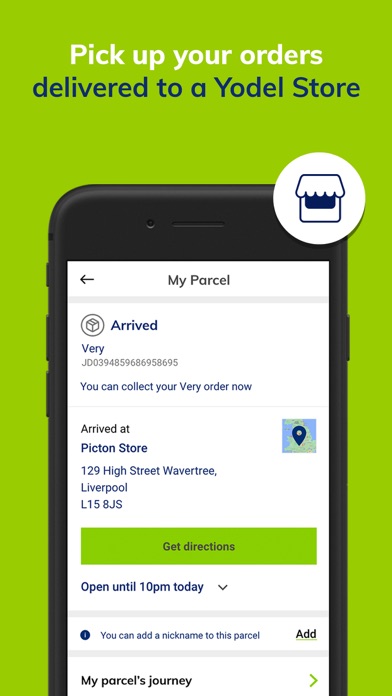 Yodel Delivery Parcel Tracking Screenshot