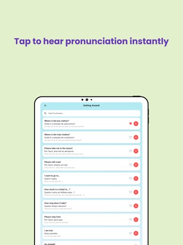 Portugal Travel Phrasebook iPad screenshot