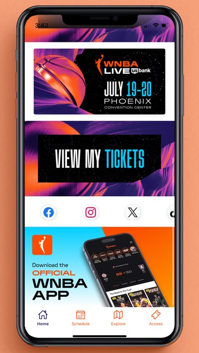 WNBA Events App Screenshot