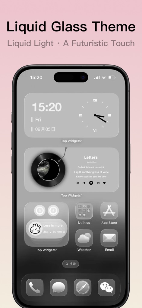 Top Widgets⁺ Icons & Themes - Fluid Glass Aesthetics