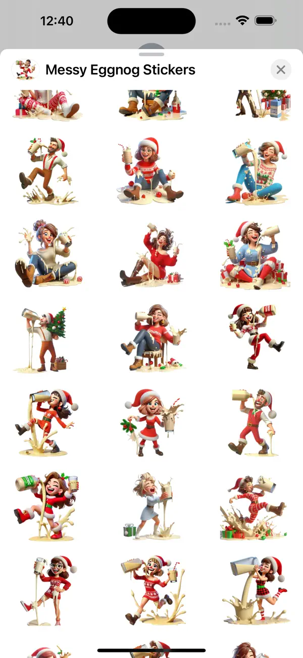Screenshot #2 pour Messy Eggnog Stickers