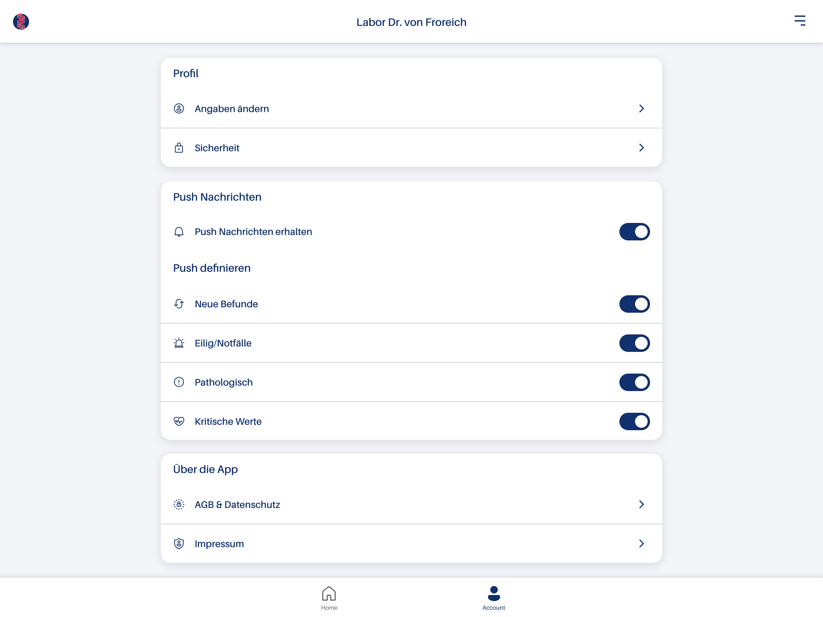 Labor Froreich Befund App screenshot 20