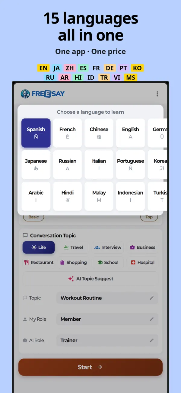 FreeSay - AI Language Tutor Screenshot 5