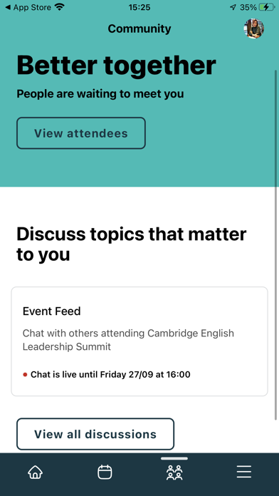 Cambridge English events Screenshot