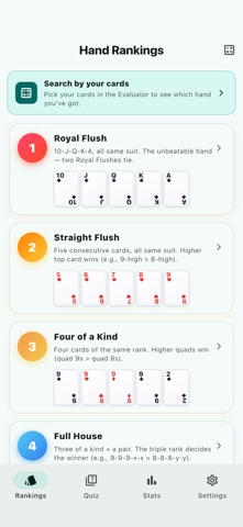 Poker Rank Trainer iPhone screenshot