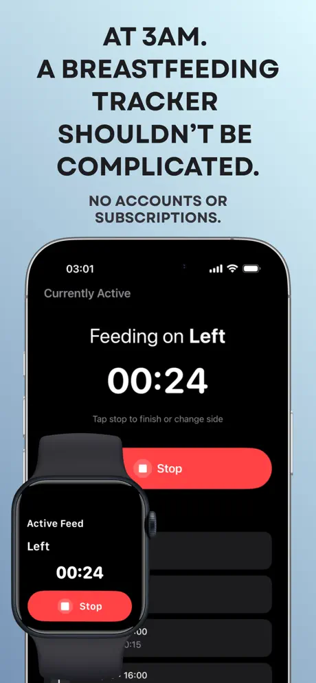 Breastfeeding Tracker & Timer 母乳喂养计时器应用截图