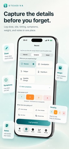 Steadiva: GLP-1 Tracker iPhone screenshot
