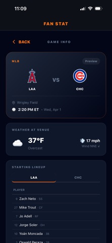 Fan Stat: Your Sports Journey iPhone screenshot