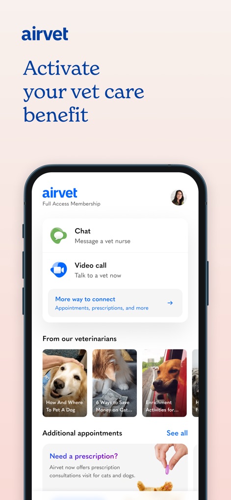 Airvet for Pet Parents - See how Airvet for Pet Parents provides immediate access to both chat and video consultations, alongside a wealth of informative articles from expert veterinarians.