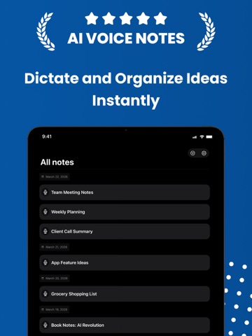 AI Voice Notes Summary SayDone iPad screenshot
