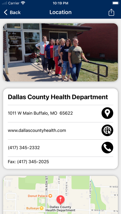 Dallas County Health Dept. Screenshot