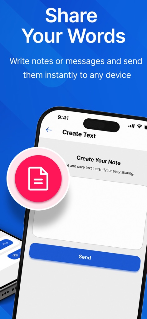 PairDrop - This view showcases the dedicated 'Create Your Note' field for composing messages, enabling instant dispatch with a clear 'Send' button.