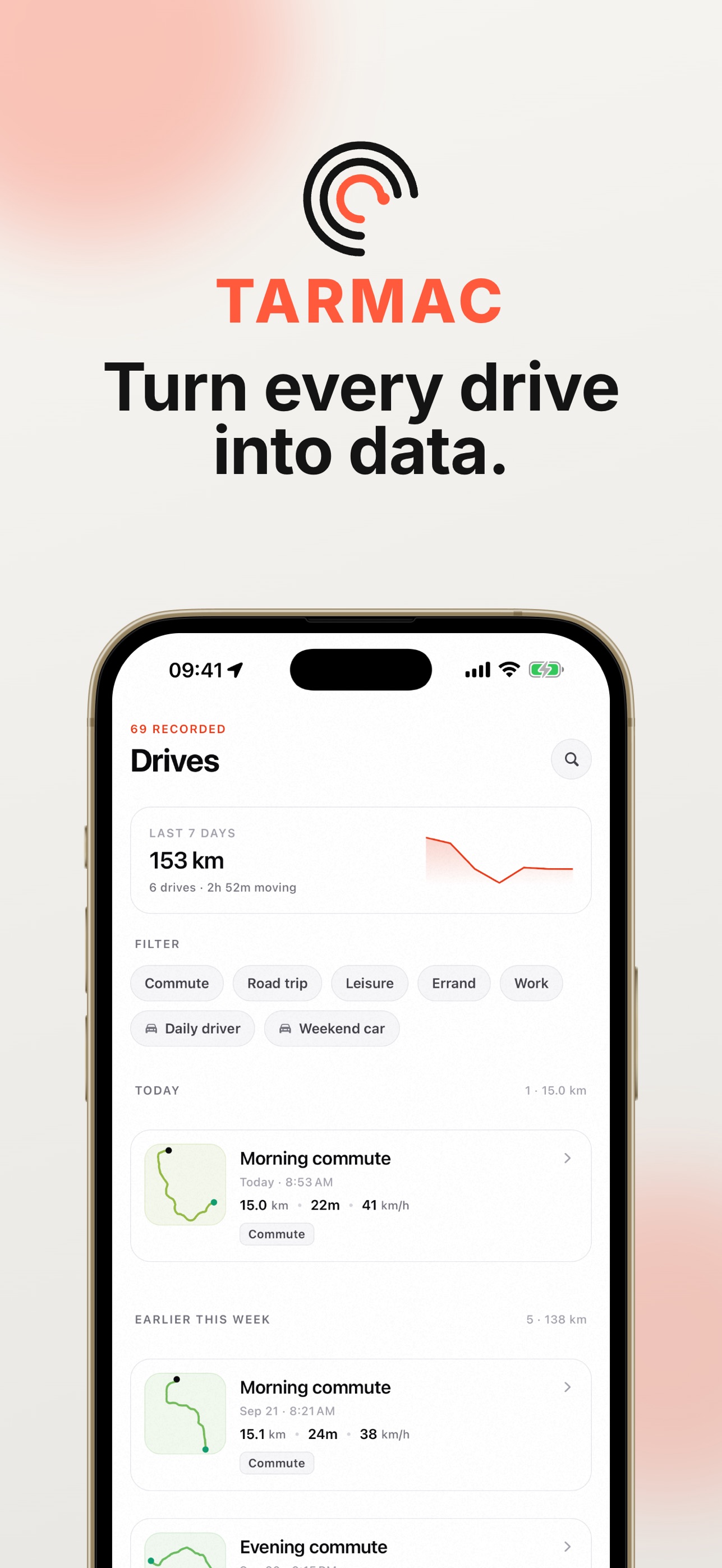 Screenshot 1 of Tarmac: GPS Drive Tracker