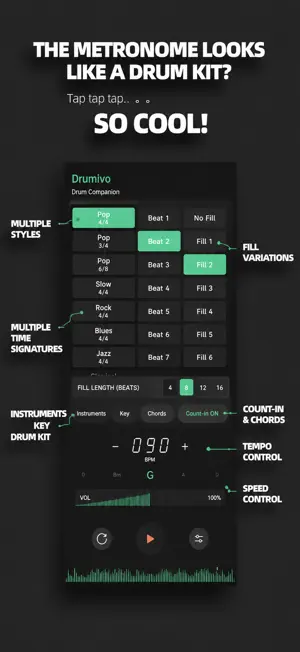 Drumivo: Drum Backing Tracks screenshot 1