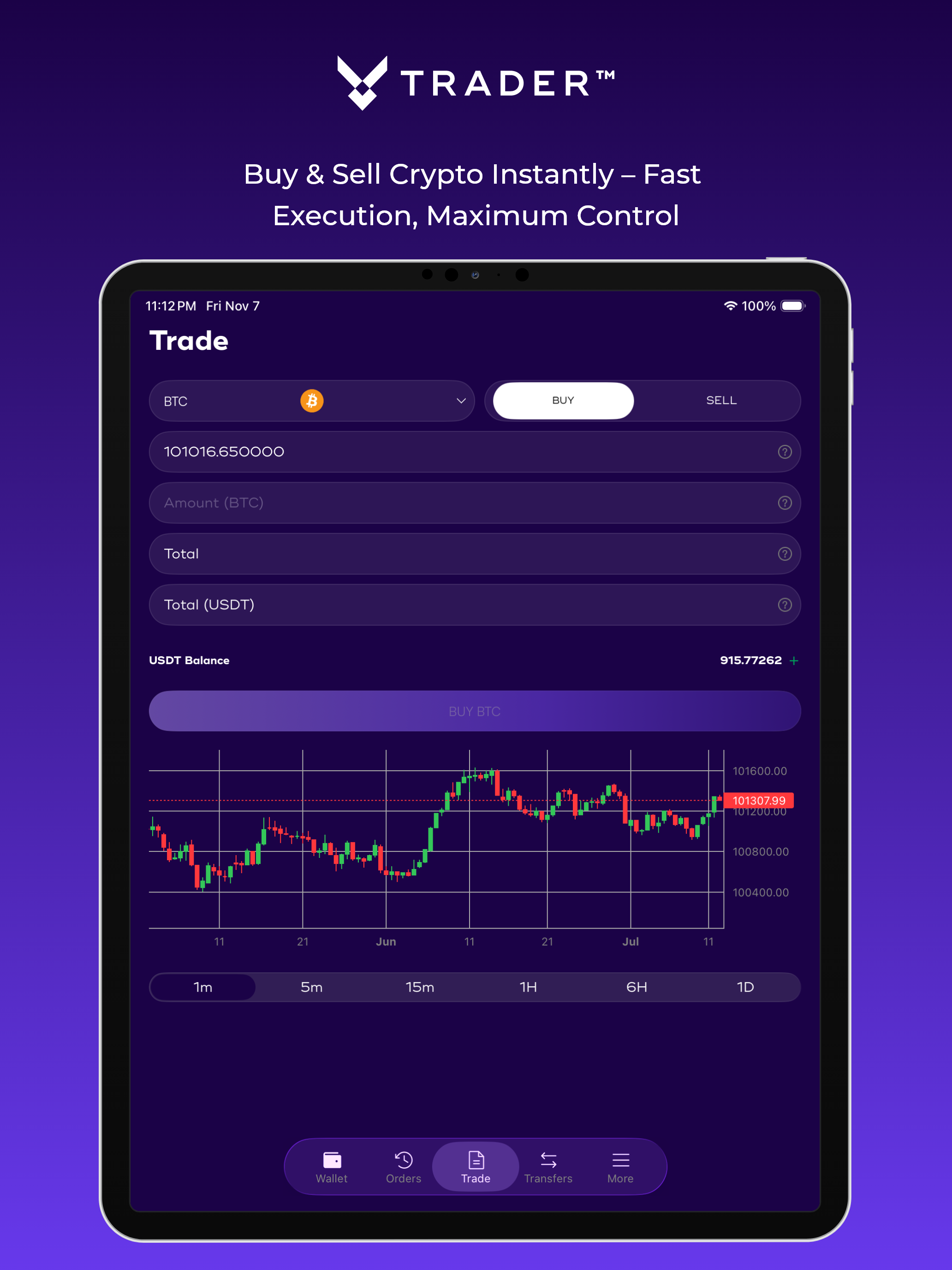 VTrader - buy Bitcoin, Doge