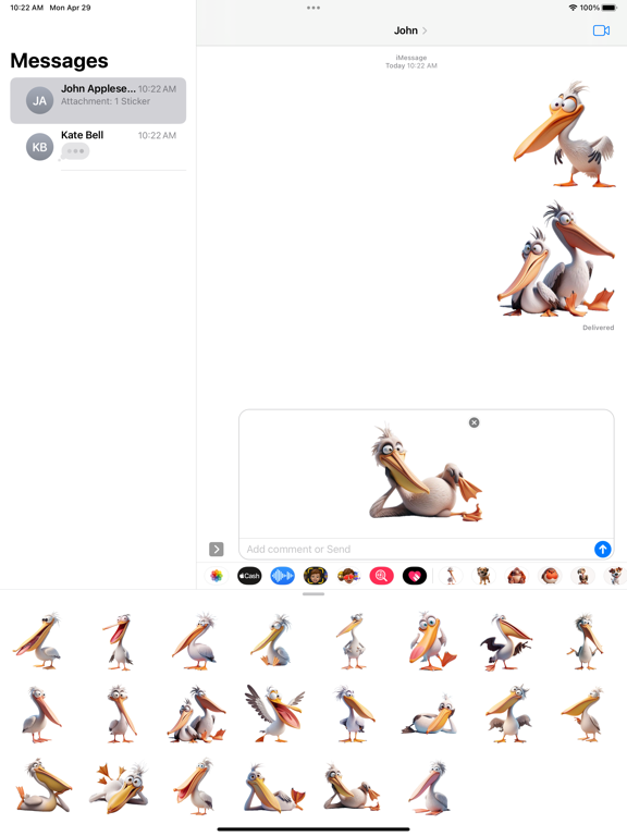 Screenshot #6 pour Goofy Pelican Stickers