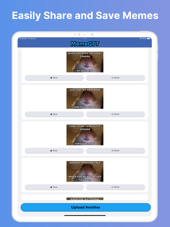 MemeGPT: Meme Generator App iPad screenshot 3 - Graphics & Design app