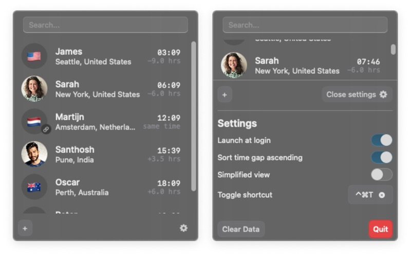 TimezonePal app screenshot 2
