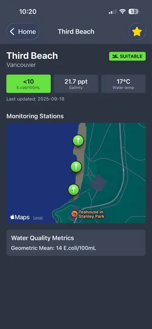 caniswim iPhone screenshot 3