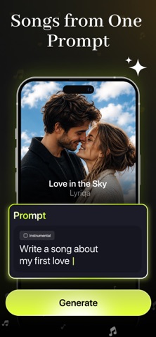 Lyriqa - AI Song & Music Maker iPhone screenshot