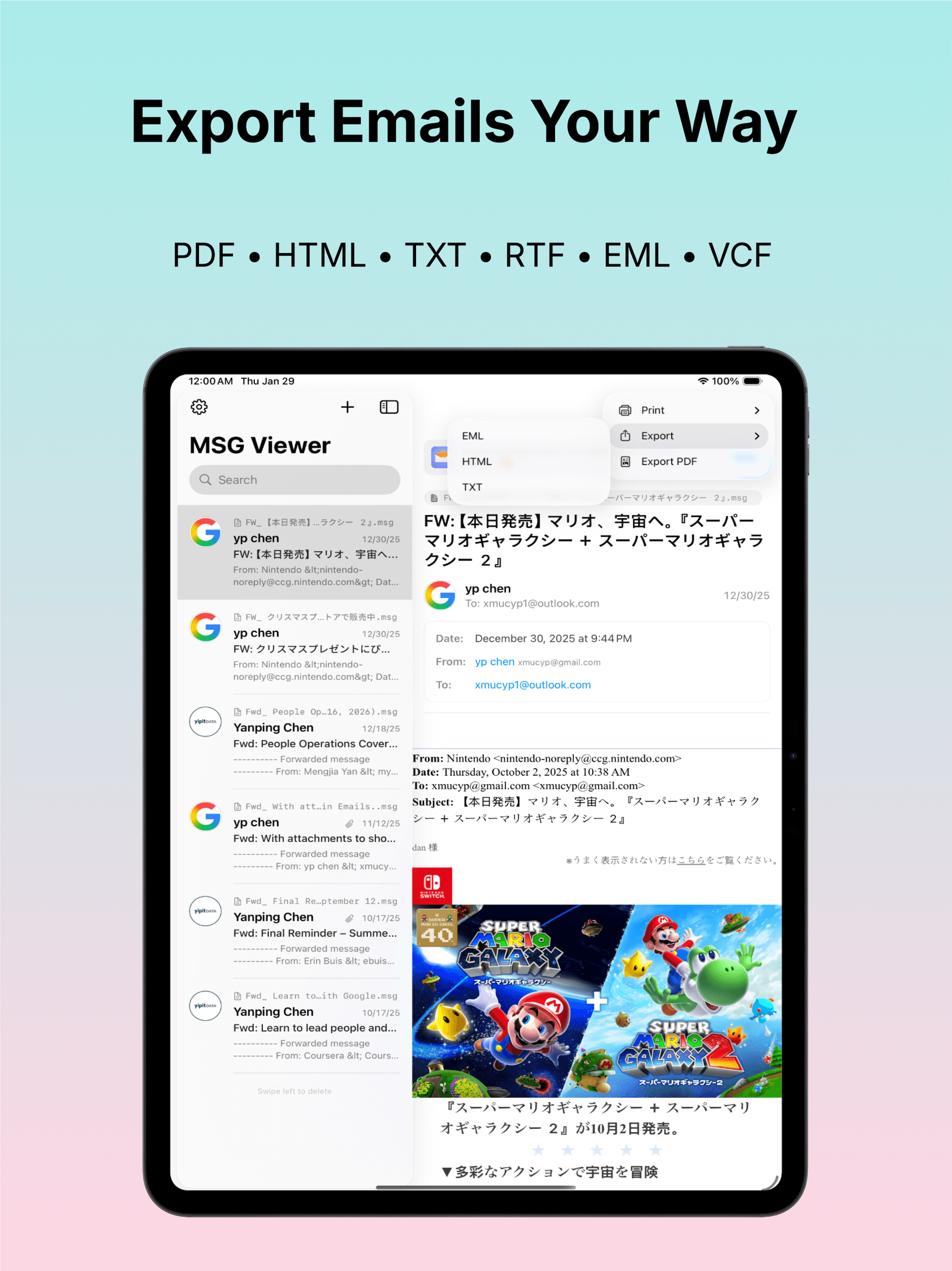MBOX Viewer: Email File Reader