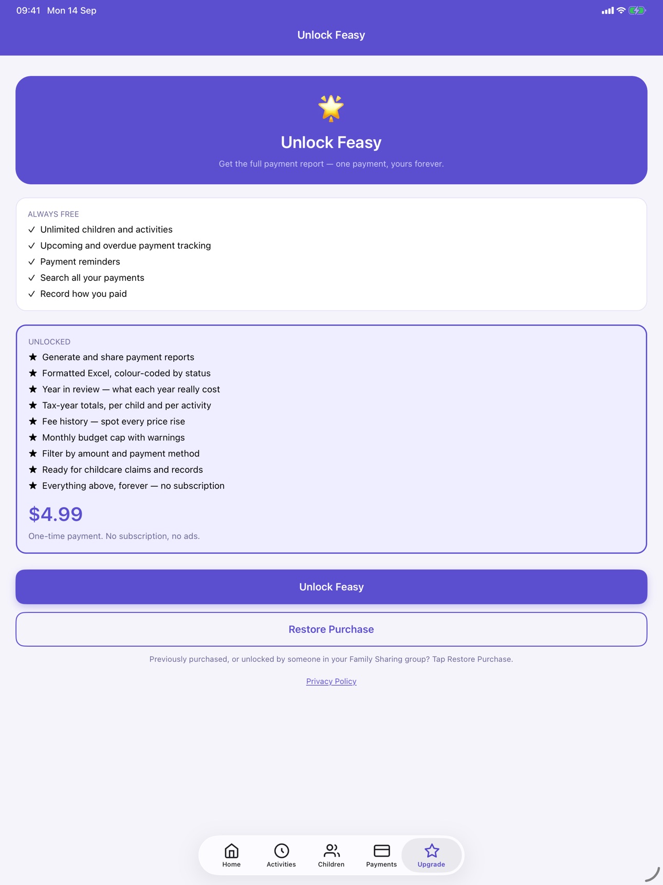 Screenshot 12 of Feasy: Kids Activity Fees