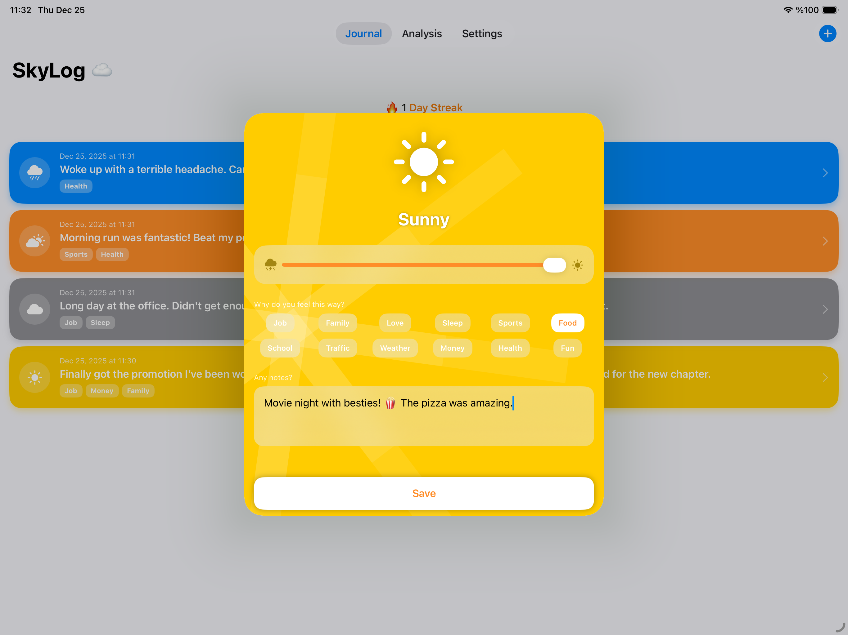 SkyLog: Mood Tracker screenshot 8