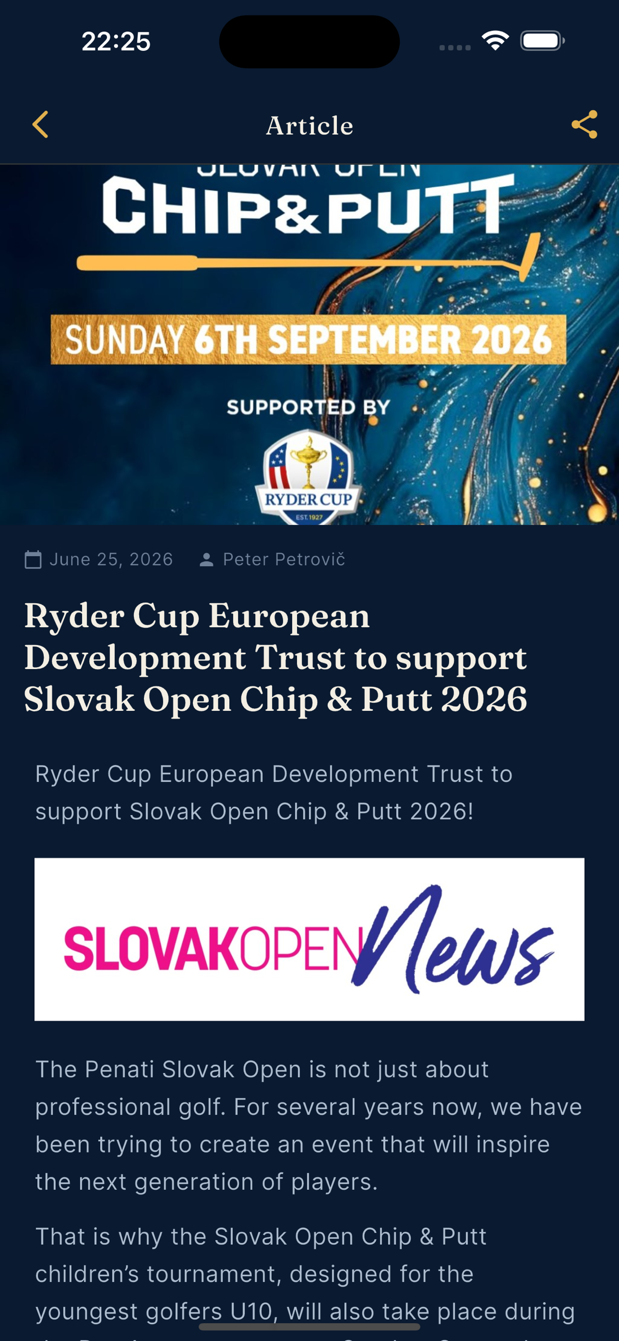 Golf Slovak Open app screenshot 4