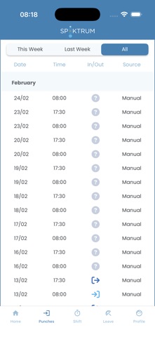Spektrum Time&Attendance Screenshot 1 of 6
