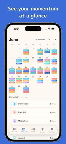Justap: One-Tap Habit Tracker Screenshot 3 of 7