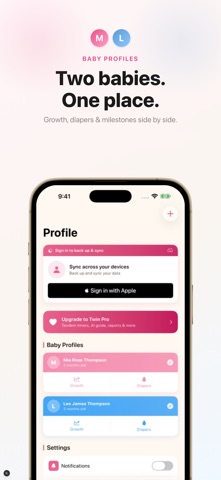 Twin Baby Feed Tracker - Twin iPhone screenshot