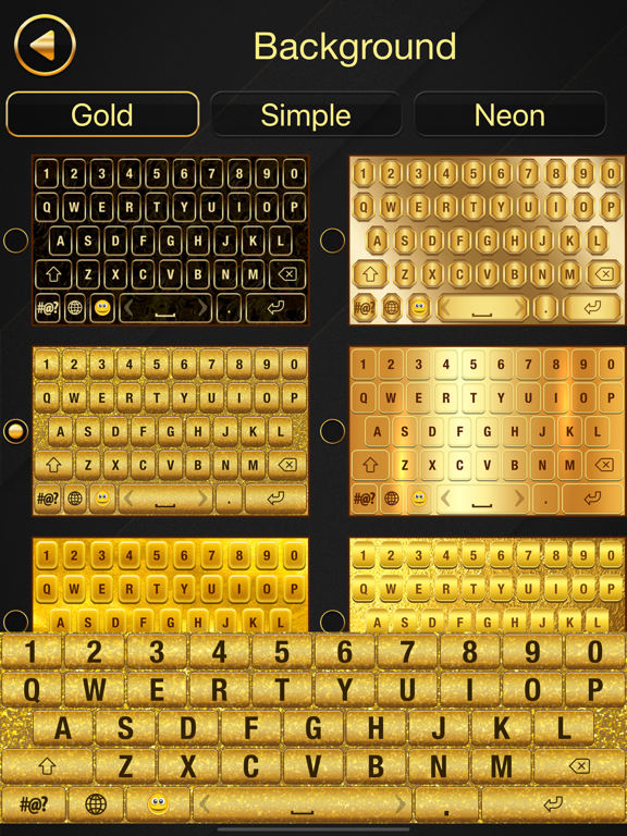 Luxury Gold Keyboard Themes iPad screenshot 4 - Utilities app