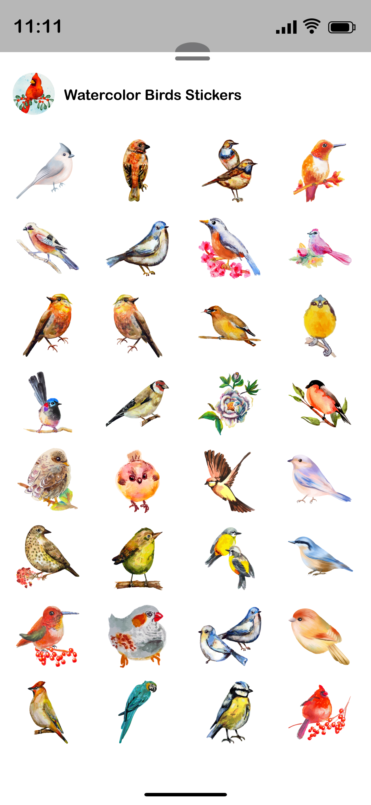Watercolor Birds Stickers screenshot 3